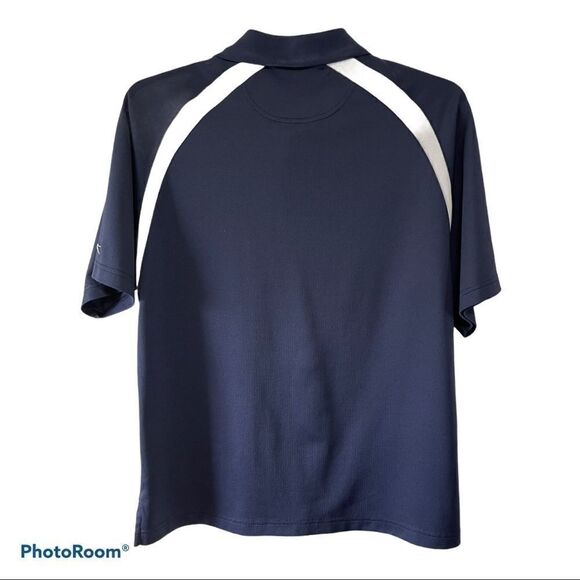 Slazenger Navy and White Performance Golf Shirt - Picture 9 of 9
